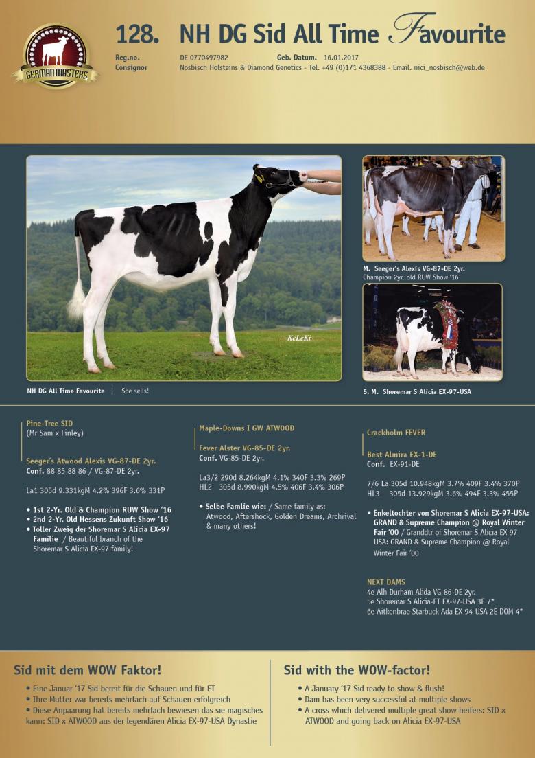 Datasheet for Lot 128. NH DG Sid All Time Favourite