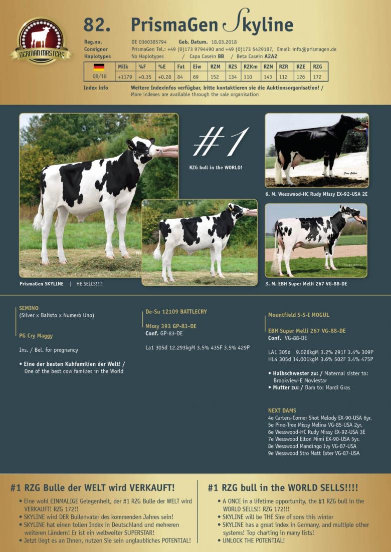Datasheet for Lot 82. PrismaGen Skyline - SELLS in one package with Lot 83.