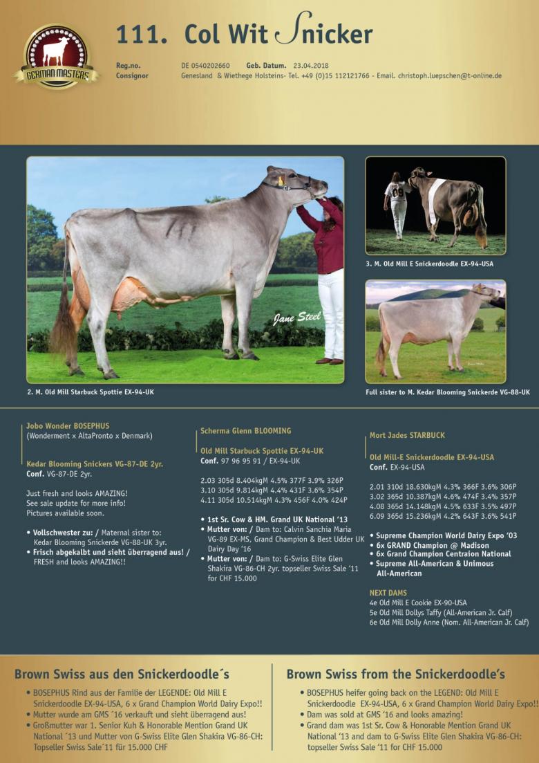 Datasheet for Lot 111. Col WIT Snicker